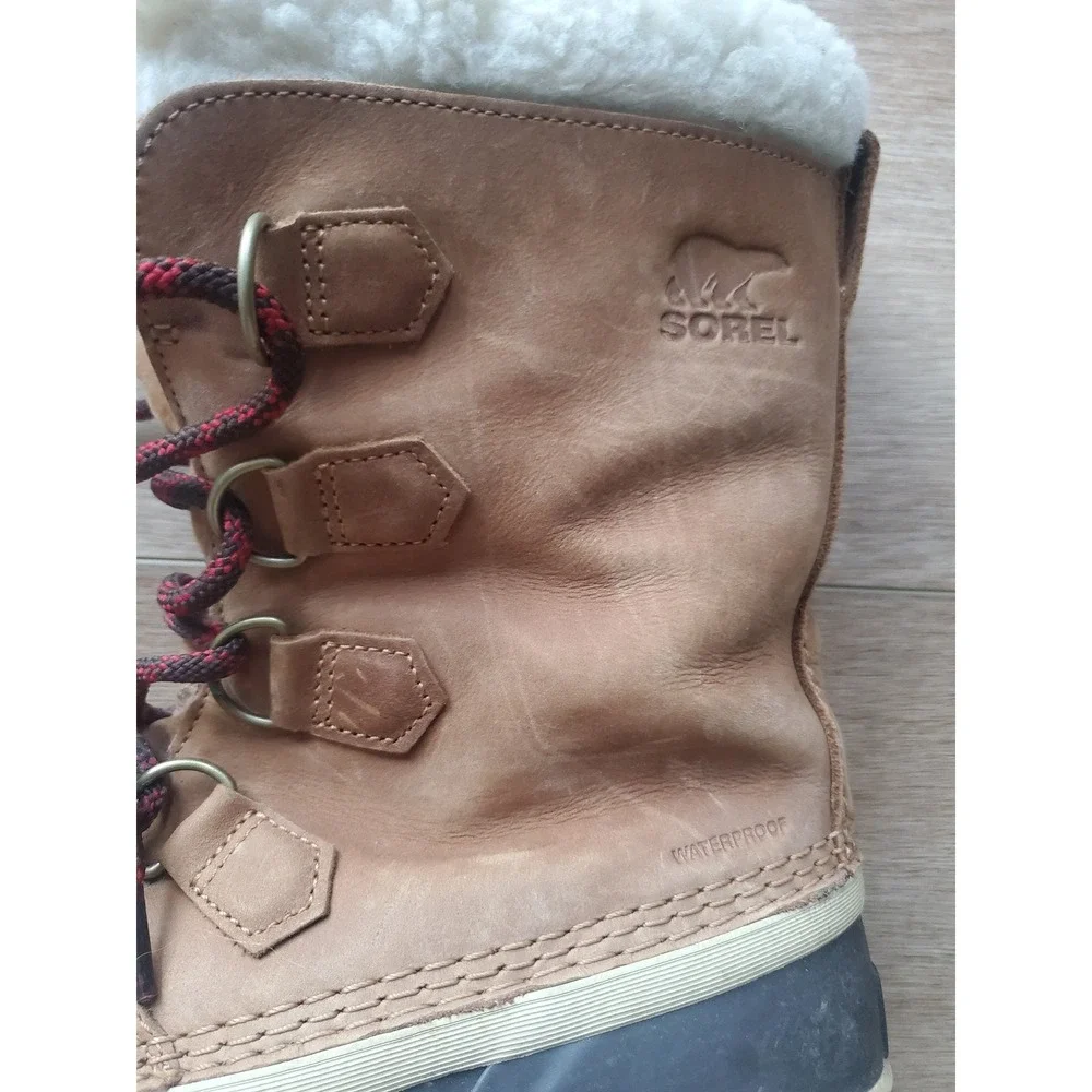Sorel Caribou Waterproof Winter Boots Brown Leather, LL5395-242 Womens 11